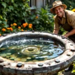 ein erfahrener gärtner erklärt, wie ein gewöhnliches autoteil ganz einfach in eine perfekte vogeltränke verwandelt wird – praktische tipps für naturliebhaber und vogelfreunde.